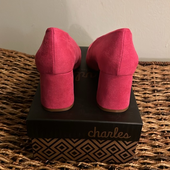 Charles David Pink suede block heels. Size 9 - Picture 2 of 5